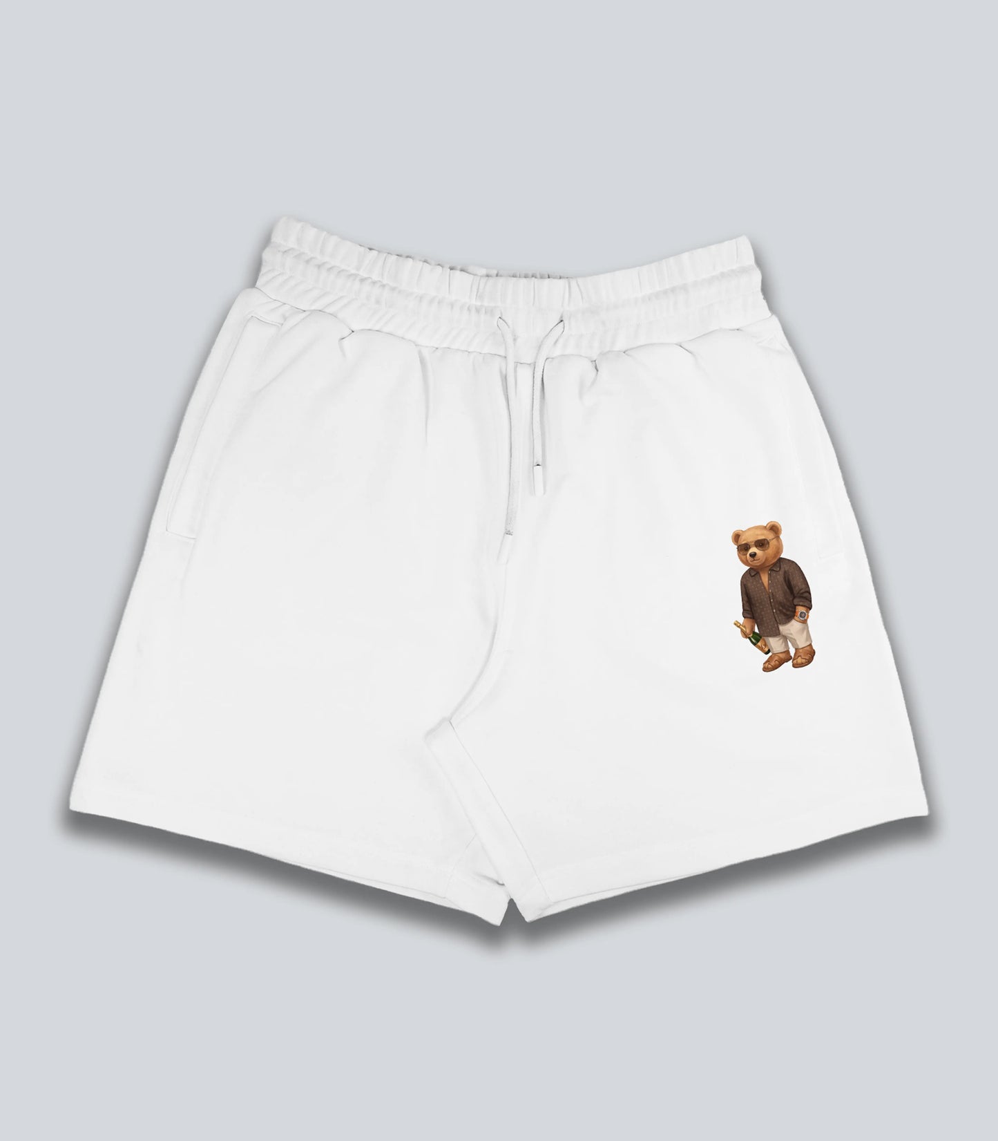 Beach Club Teddy White Shorts