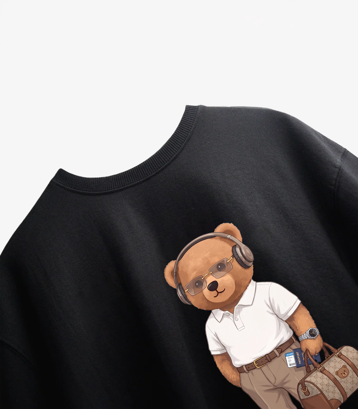 Business Traveller Teddy Black Oversized T-shirt