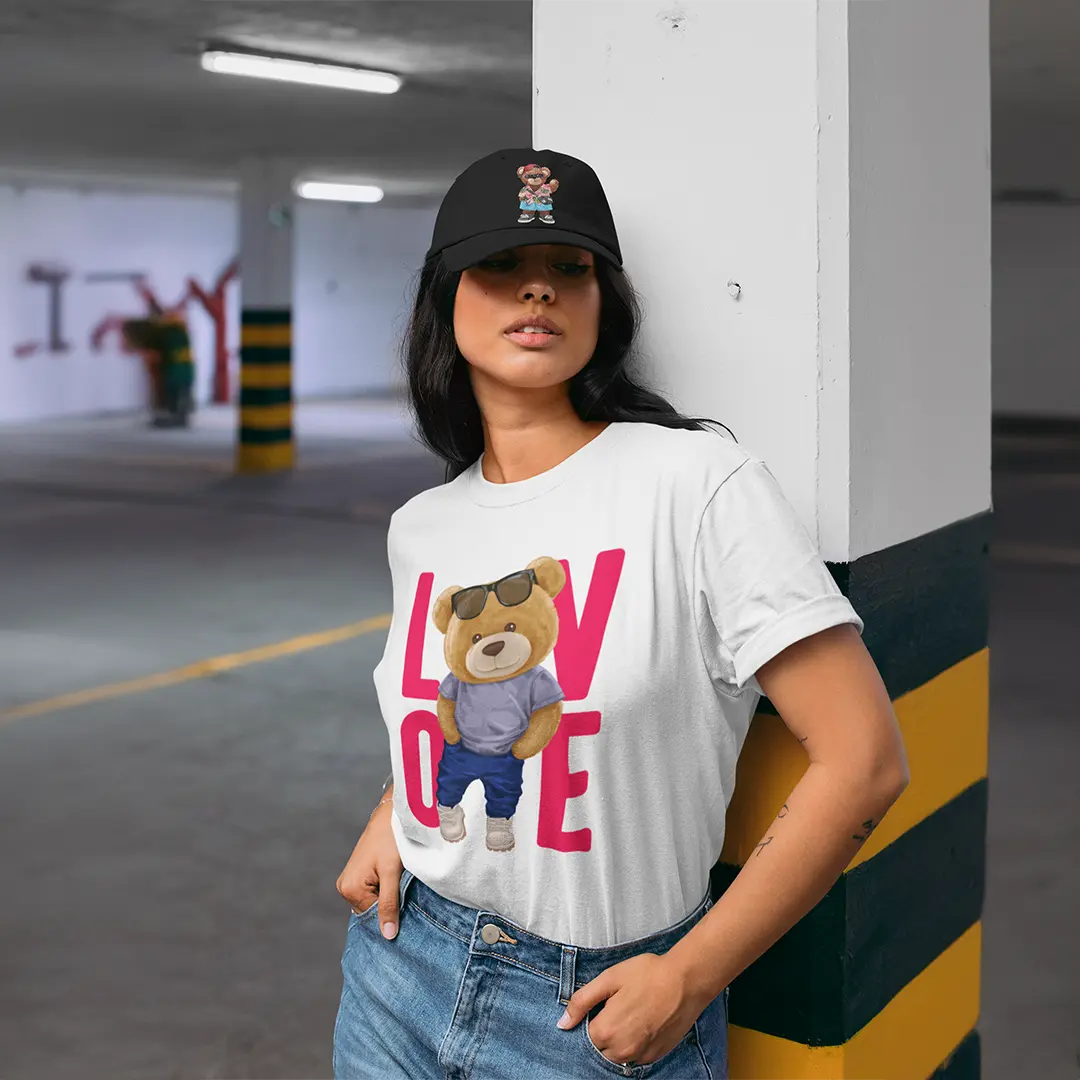 Love Teddy White Supima Cotton Regular Fit T-shirt