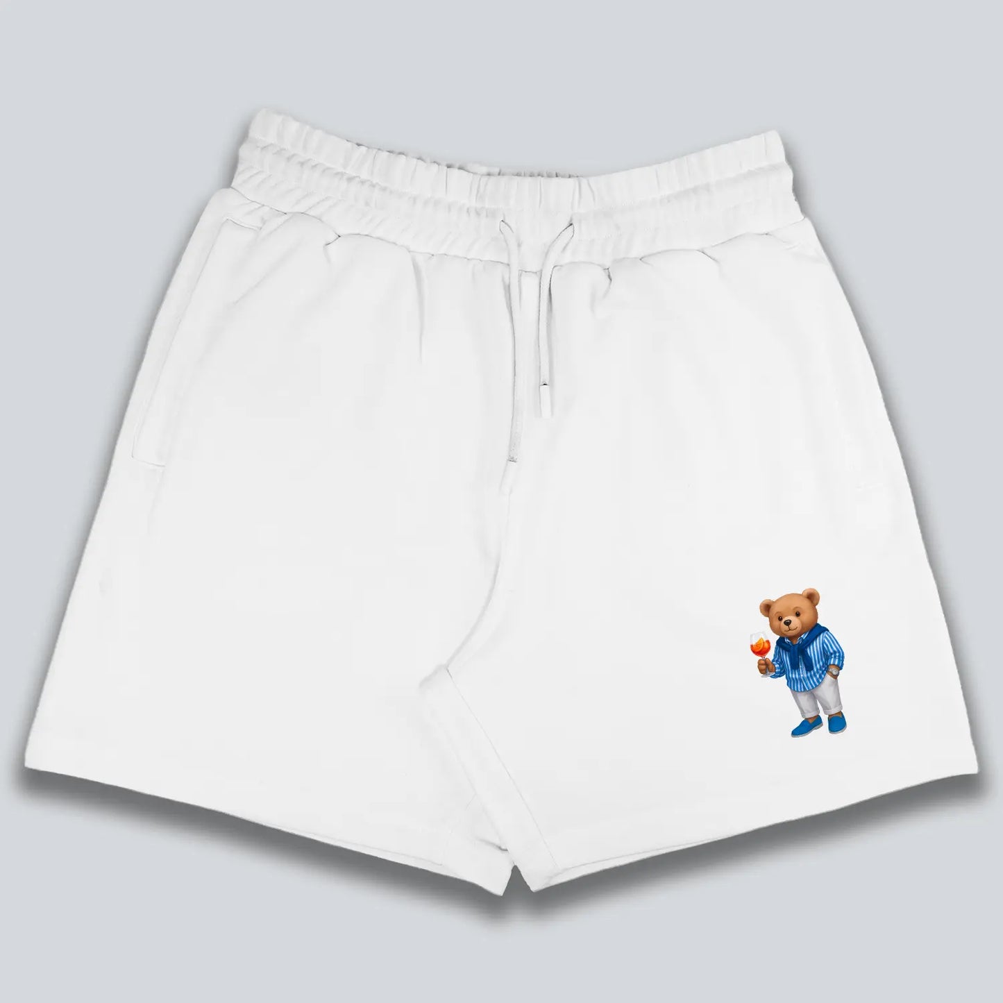 Old Money Teddy White Shorts