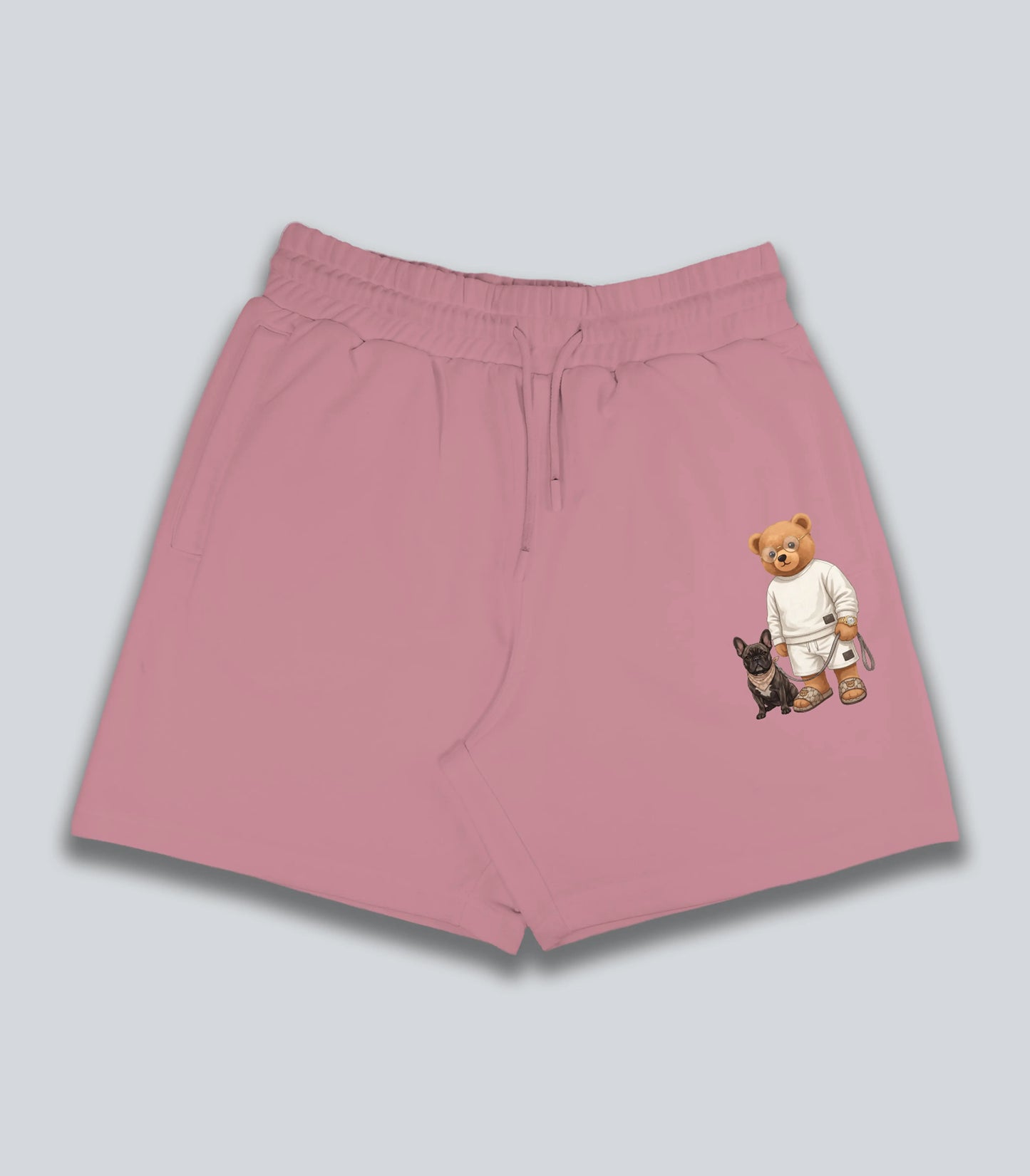 Pet Parent Teddy Flamingo Pink Shorts