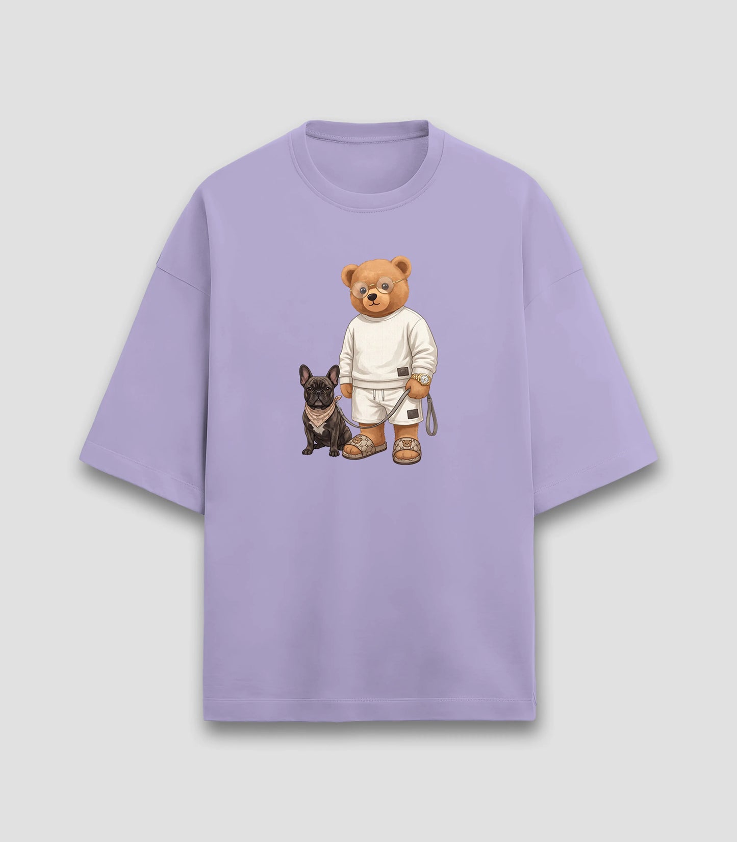 Pet Parent Teddy Lavender Terry Oversized T-shirt (Heavyweight)