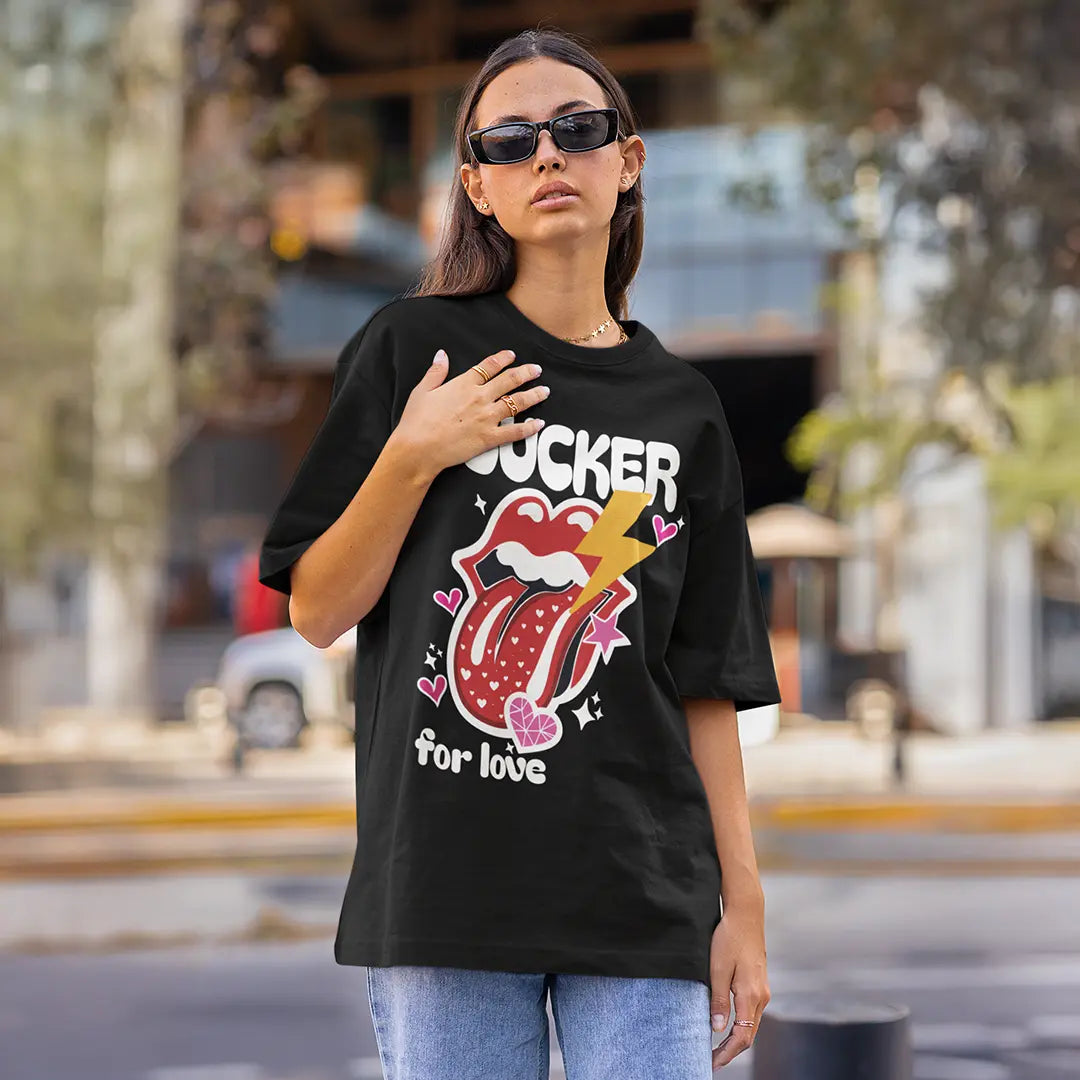 Sucker For Love Black Oversized T-shirt