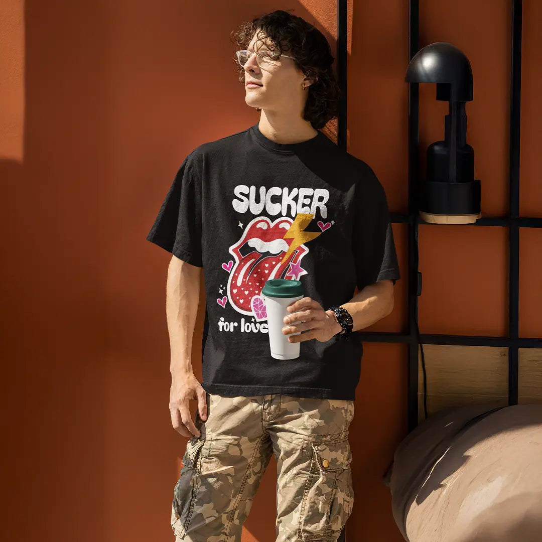 Sucker For Love Black Oversized T-shirt