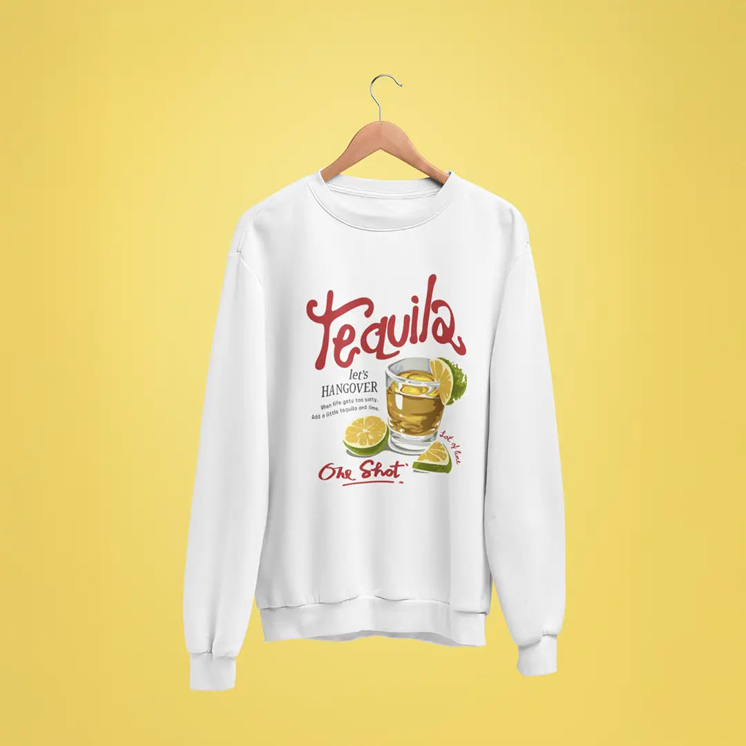 Tequila | Let's Hangover! White Oversized Sweatshirt (Heavyweight)