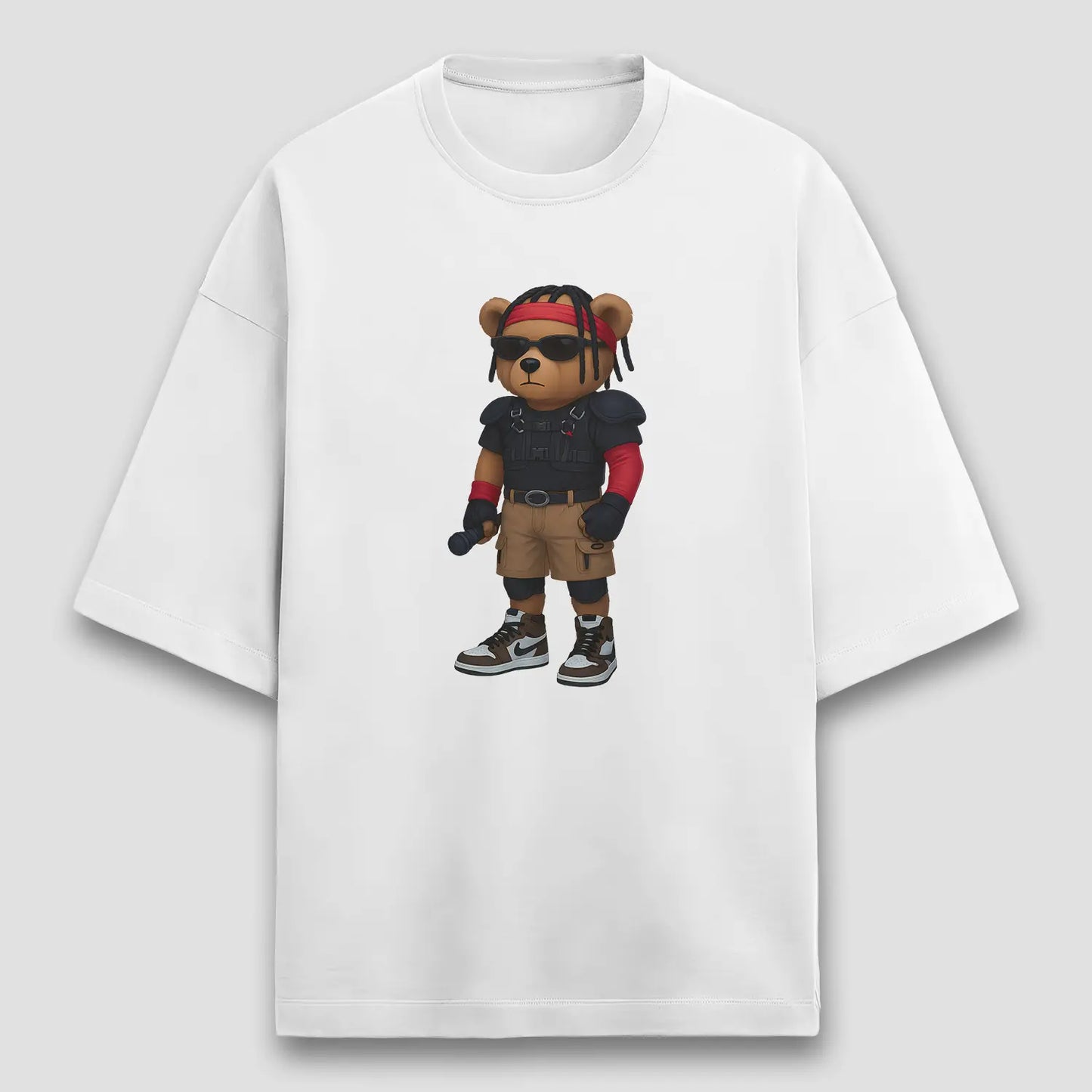 Travis Teddy White Terry Oversized T-shirt (Heavyweight)