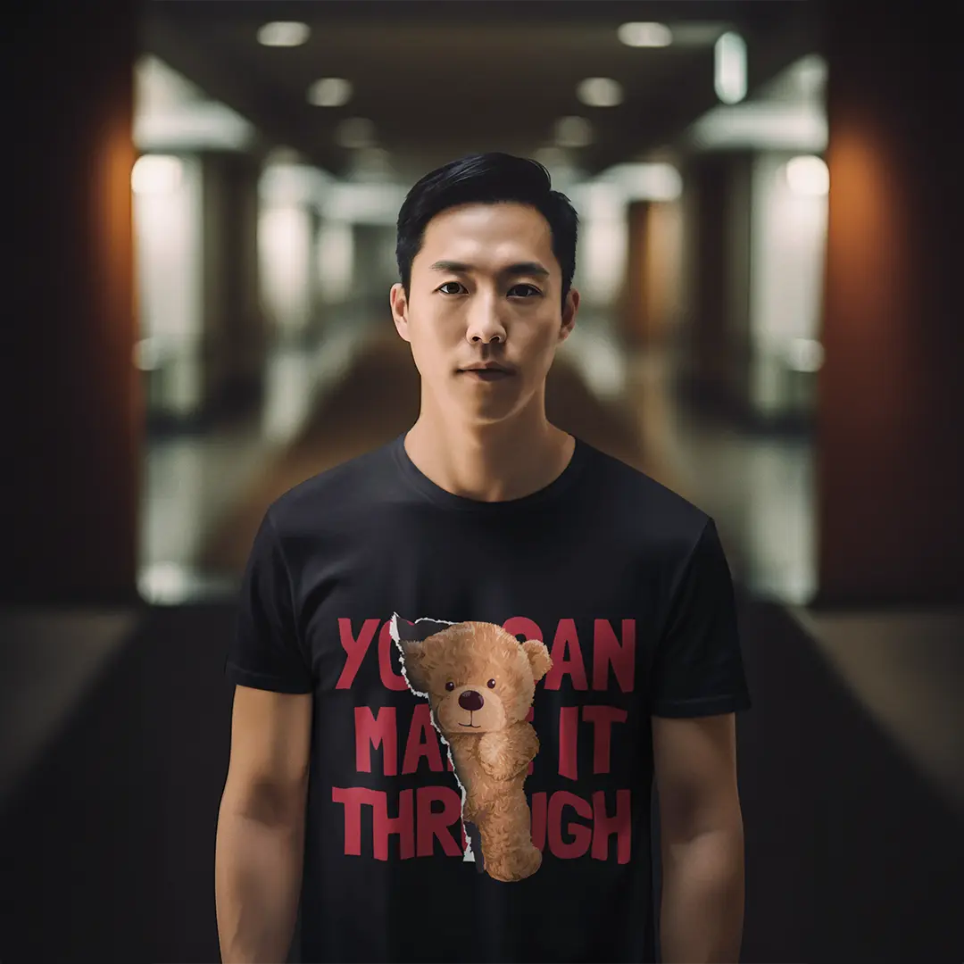 You Can Teddy Black Supima Cotton Regular Fit T-shirt