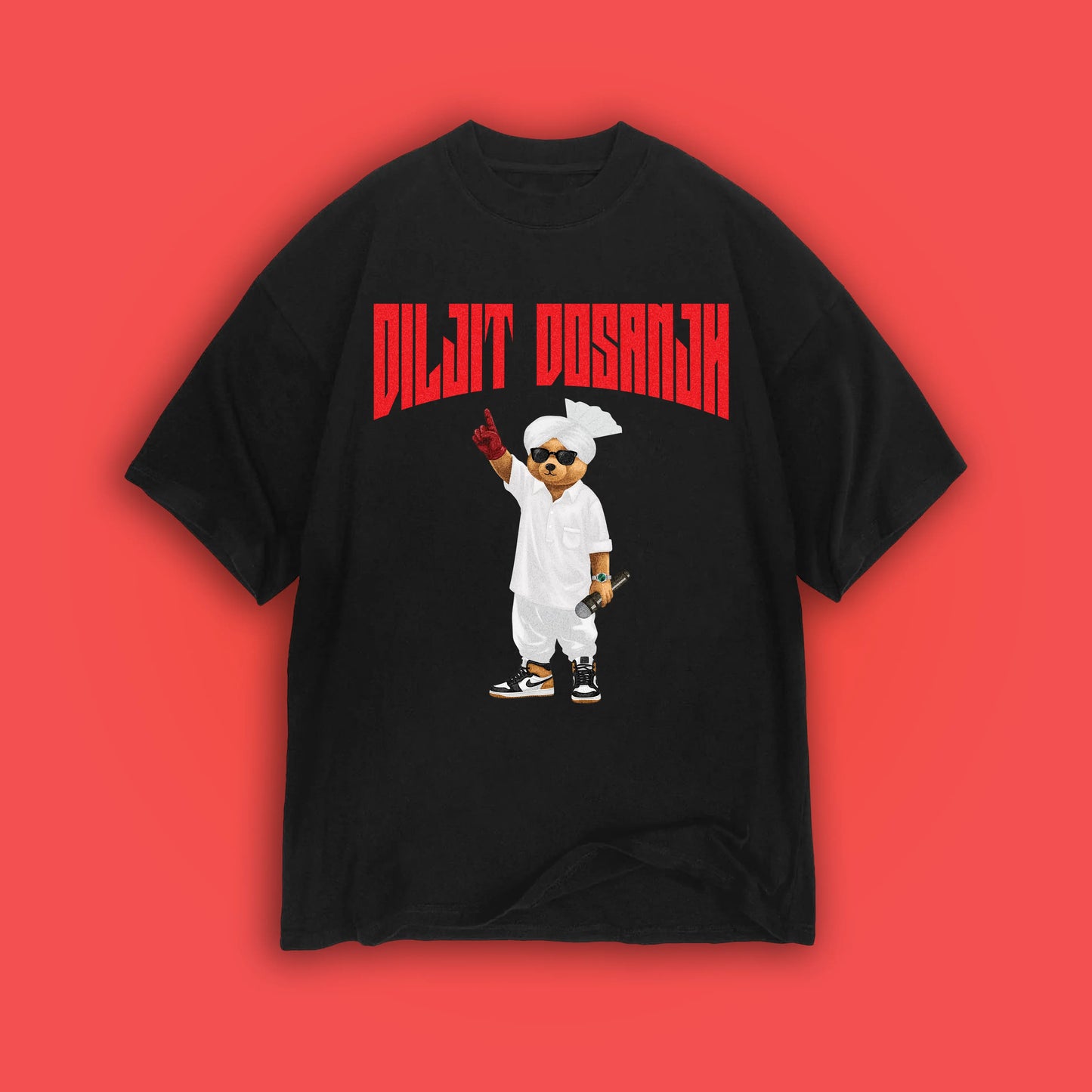 Diljit Dosanjh Teddy Black Oversized T-shirt