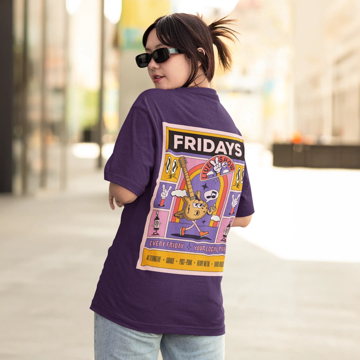 Fridays Purple Oversized T-shirt