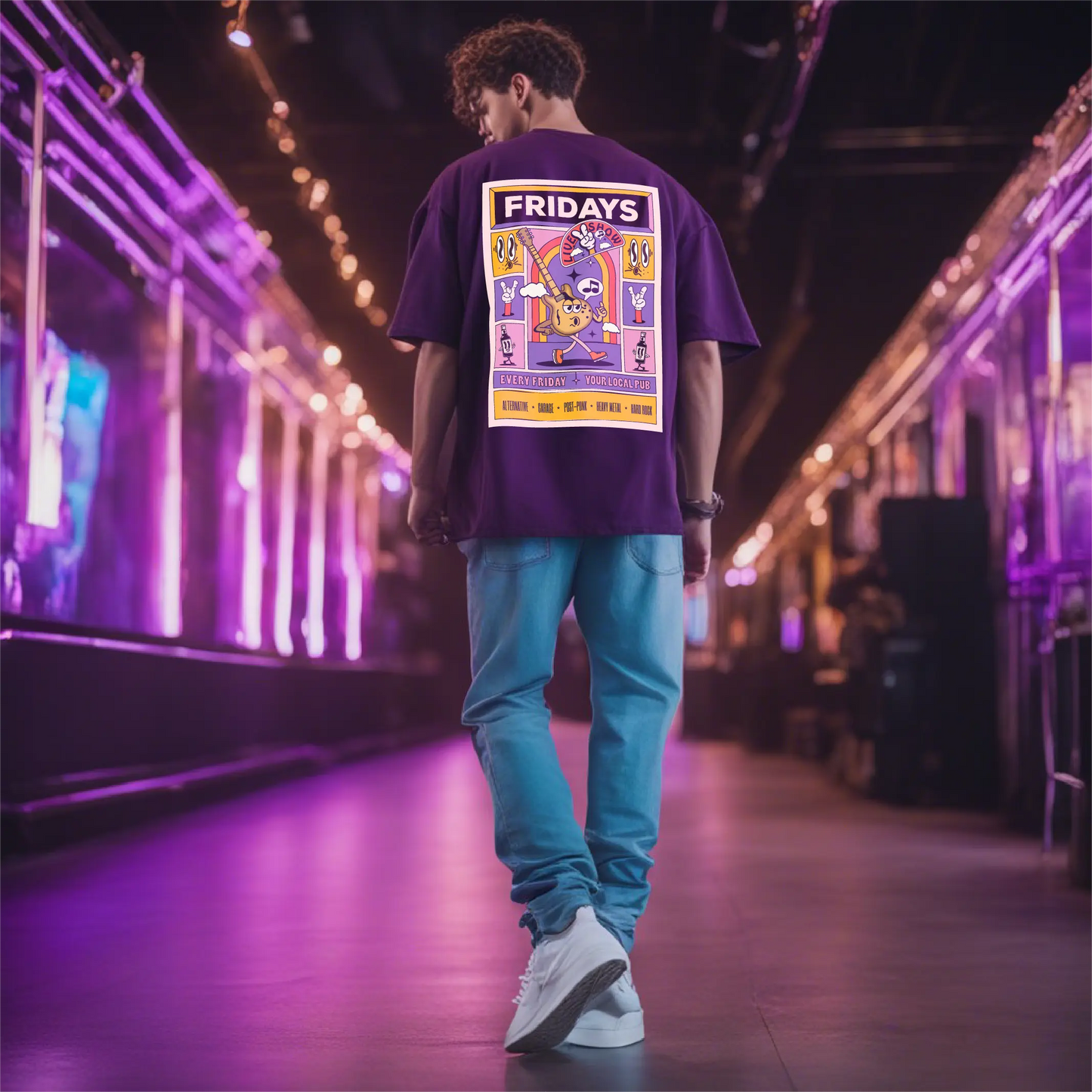 Fridays Purple Oversized T-shirt