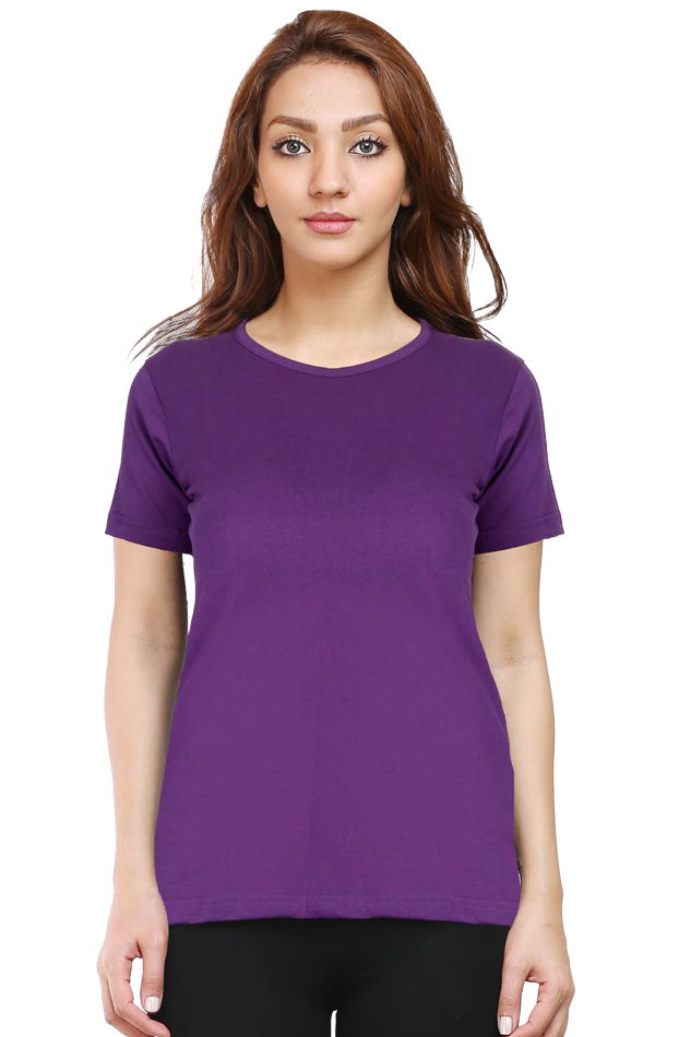 Women's Purple Crew Neck T-shirt No Logo1