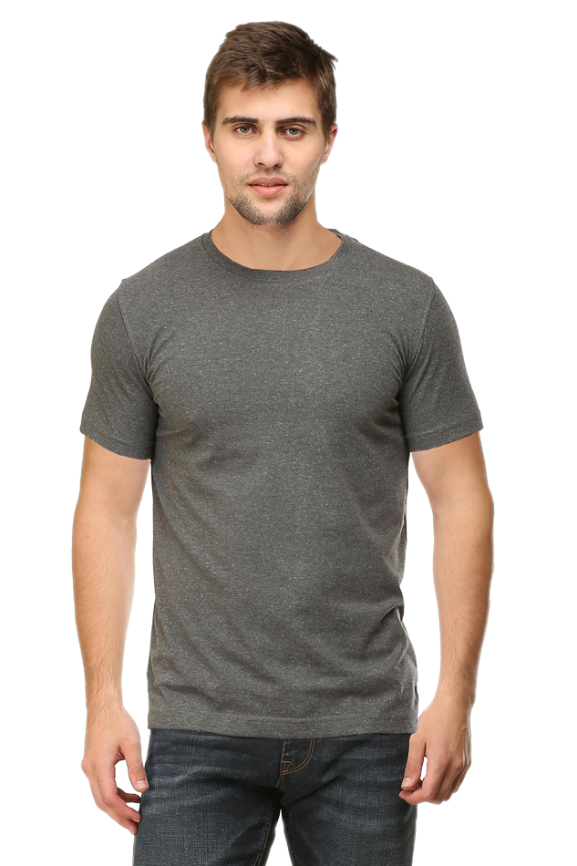 Charcoal Grey Crew Neck T-shirt No Logo - Main Image