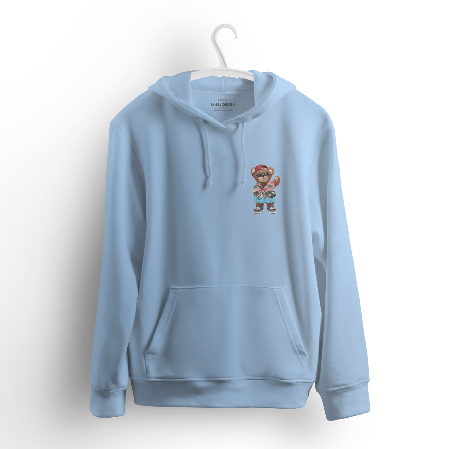 Beach Teddy Baby Blue Hoodie