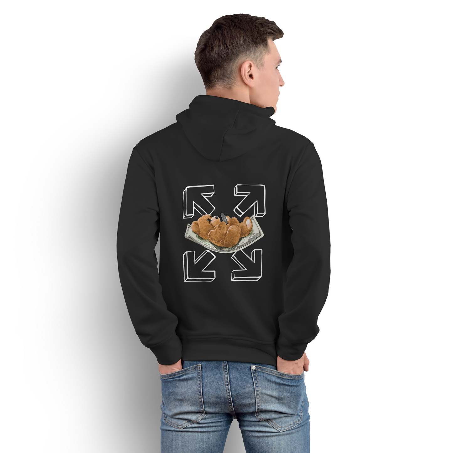 Billionaire Teddy Black Hoodie (Lightweight)