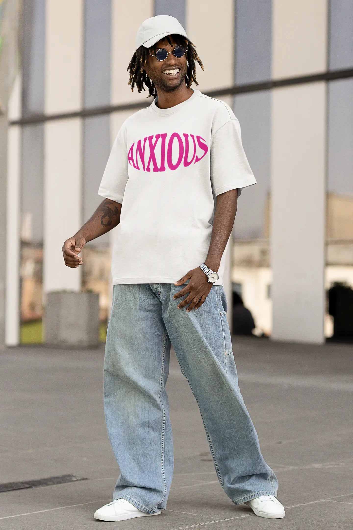 Anxious White Oversized T-shirt