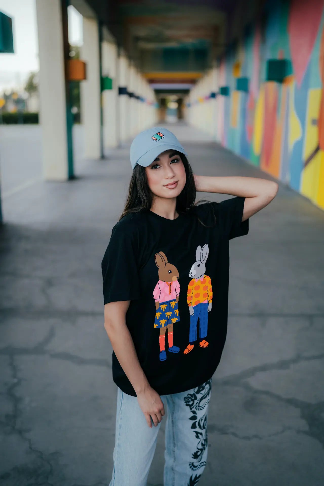 Bunny Black Oversized T-shirt