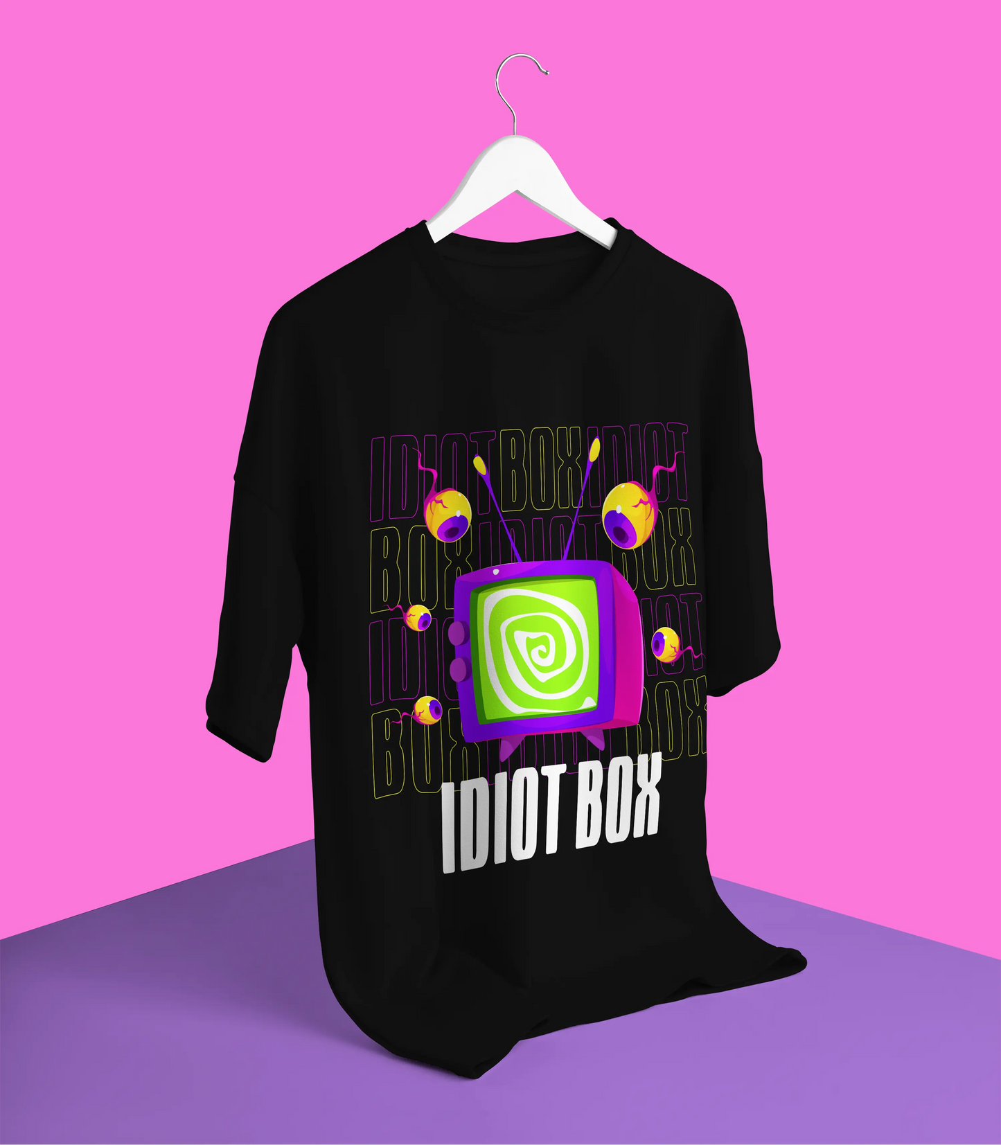 Idiot Box Black Oversized T-shirt