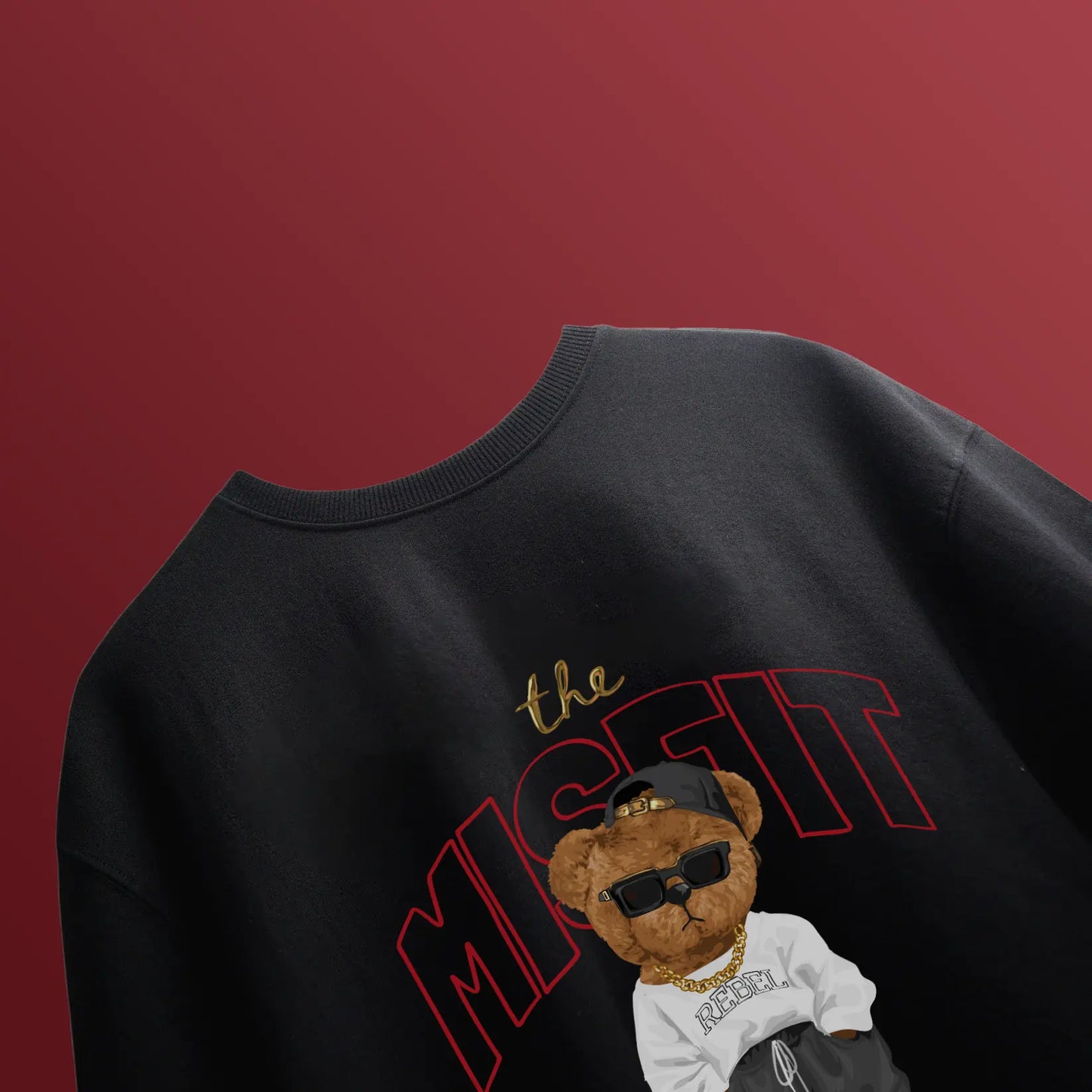 Misfit Teddy Black Oversized T-shirt