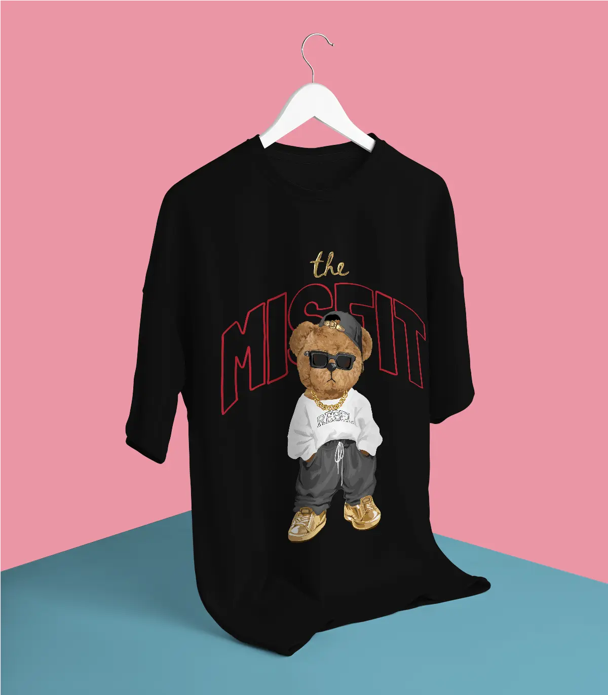 Misfit Teddy Black Oversized T-shirt
