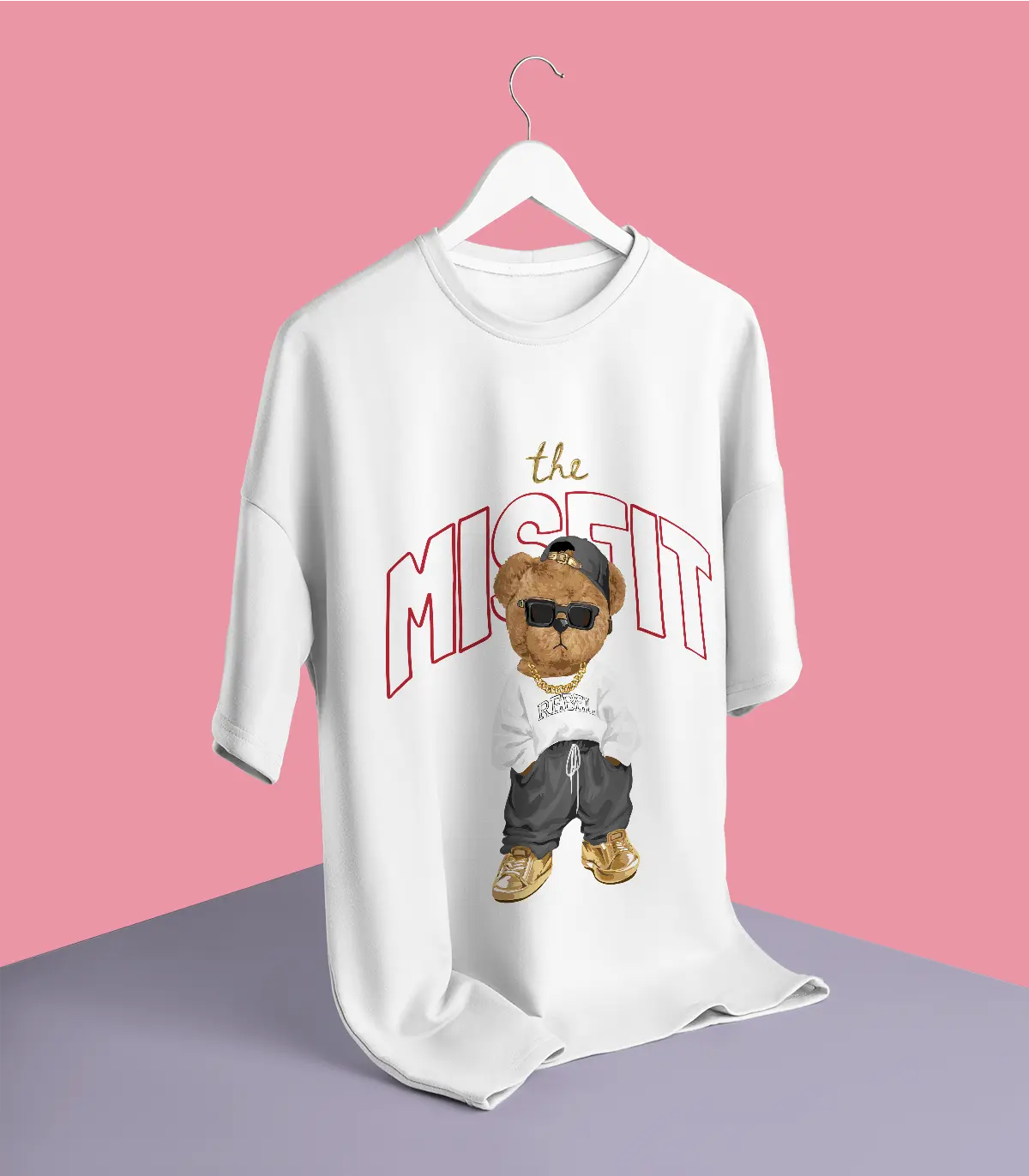 Misfit Teddy White Oversized T-shirt