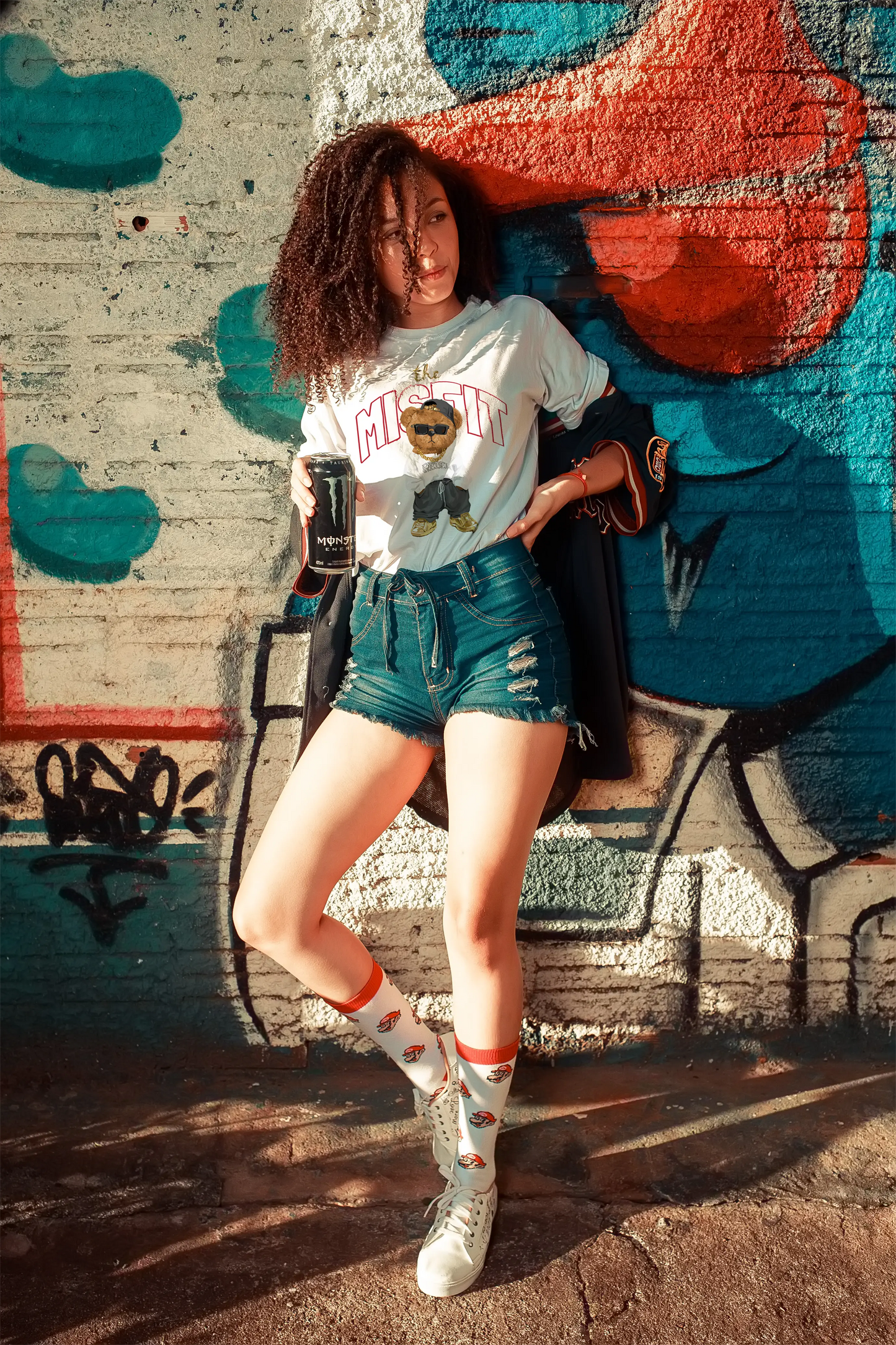 Misfit Teddy White Oversized T-shirt
