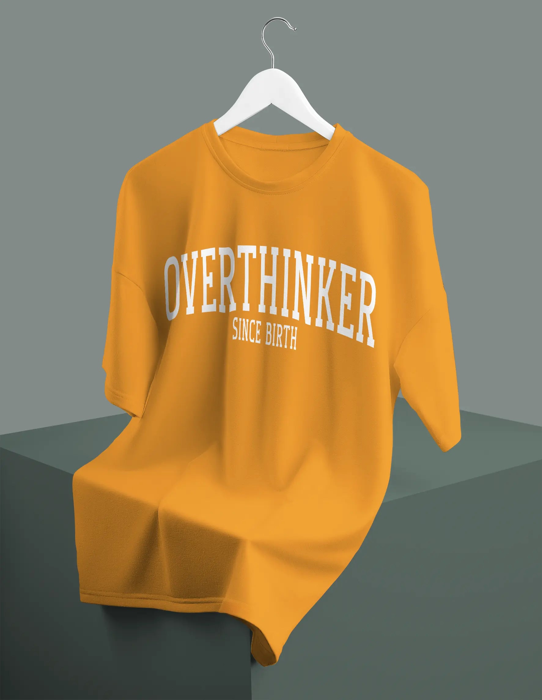 Overthinker Golden Yellow Oversized T shirt