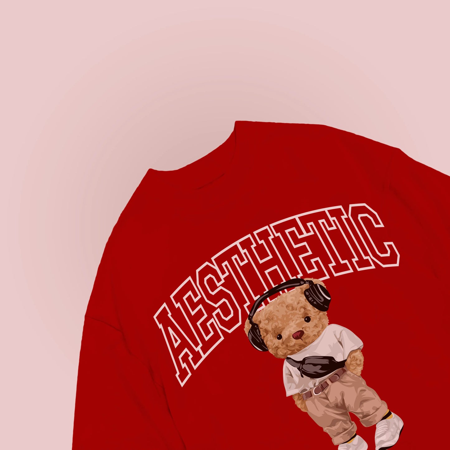 Aesthetic Teddy Red Oversized T-shirt