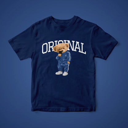 Athletic Teddy Navy Blue Supima Cotton Regular Fit T-shirt