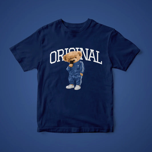 Athletic Teddy Navy Blue Supima Cotton Regular Fit T-shirt