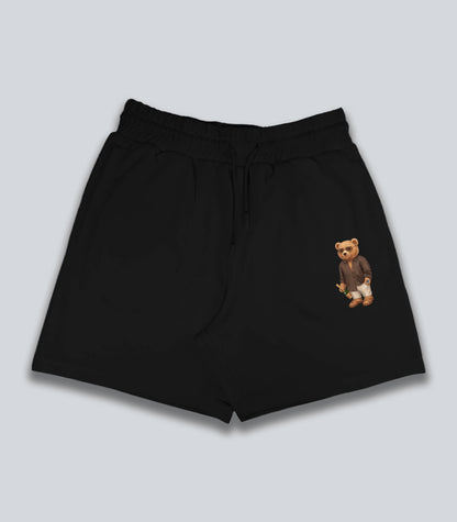 Beach Club Teddy Black Shorts