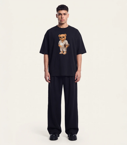 California Rich Teddy Black Terry Oversized T-shirt (Heavyweight)
