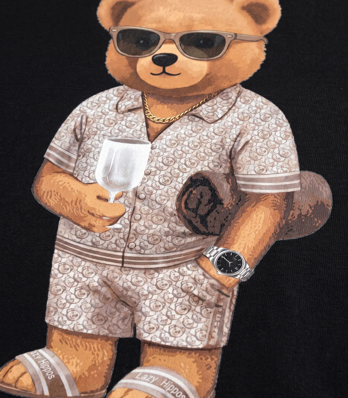 California Rich Teddy Black Terry Oversized T-shirt (Heavyweight)