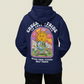 Check Outside Navy Blue Oversized Hoodie (Heavyweight)