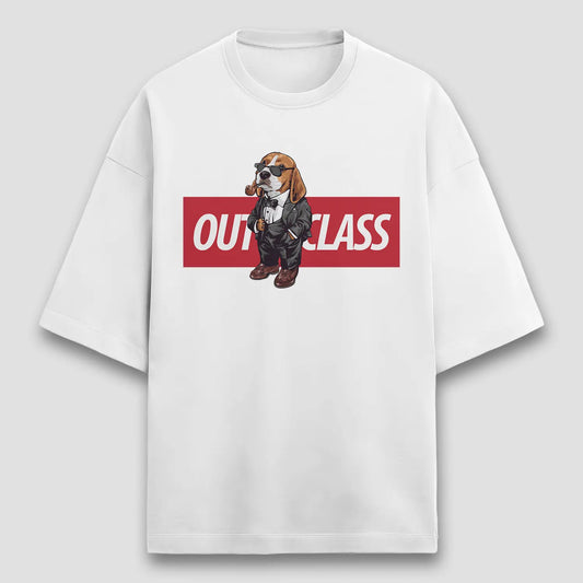 Classy Dog White Terry Oversized T-shirt (Heavyweight)
