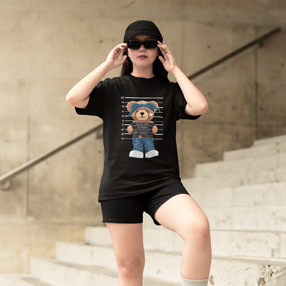 Criminal Teddy Black Oversized T-shirt