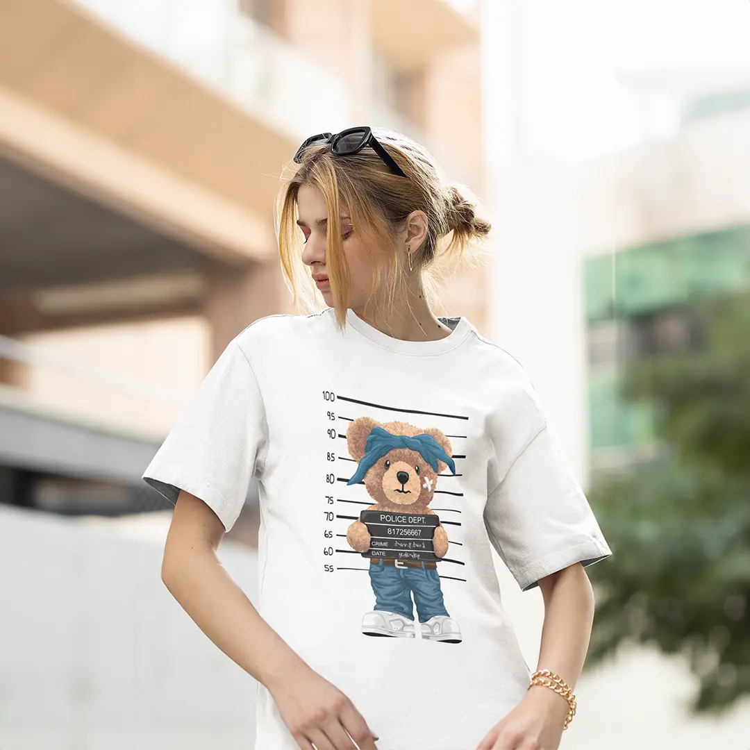Criminal Teddy White Oversized T-shirt