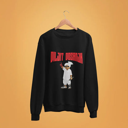Diljit Dosanjh Teddy Black Oversized Sweatshirt (Heavyweight)