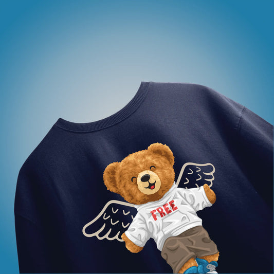 Free Spirit Teddy Navy Blue Oversized T-shirt