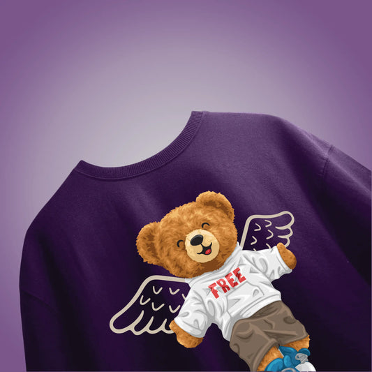 Free Spirit Teddy Purple Oversized T-shirt