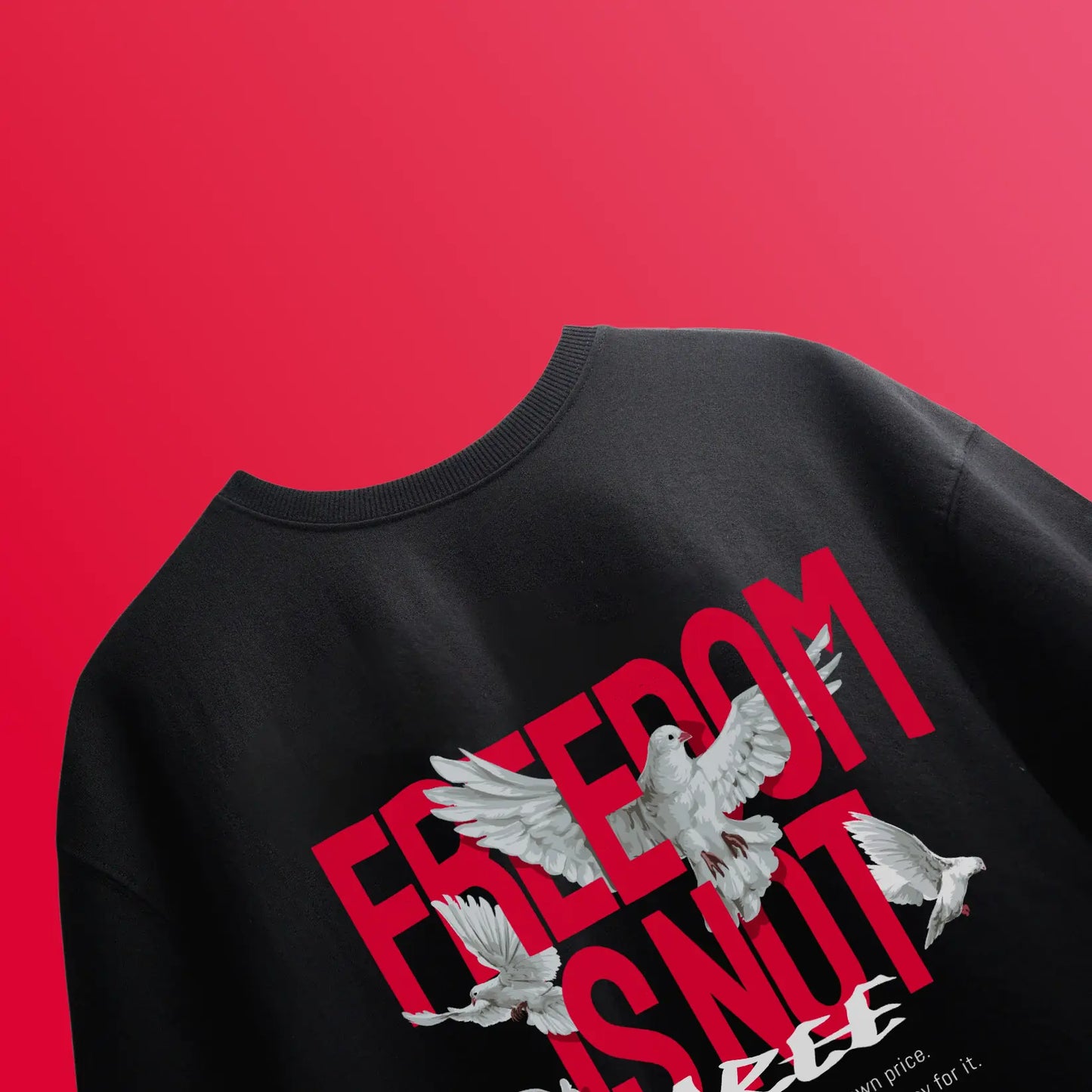 Freedom Is Not Free Black Oversized T-shirt