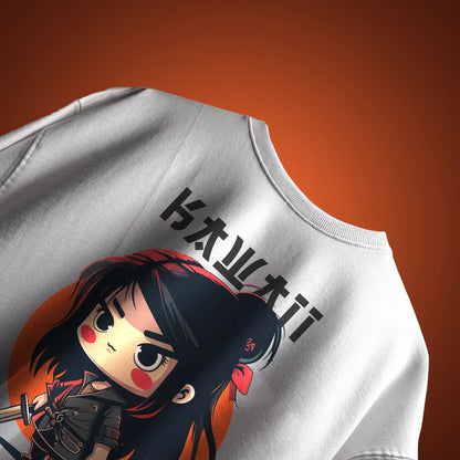 [Limited Edition] Kawaii Samurai White Oversized T-shirt