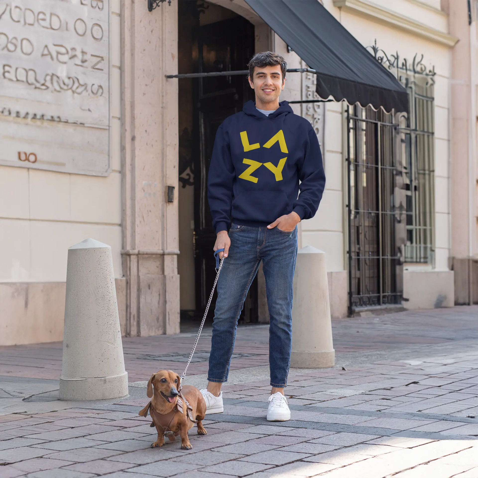 LAZY Navy Blue Oversized Hoodie (Heavyweight) – Lazy Hippos