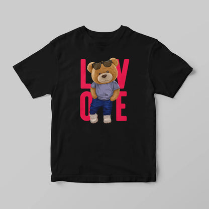 Love Teddy Black Supima Cotton Regular Fit T-shirt