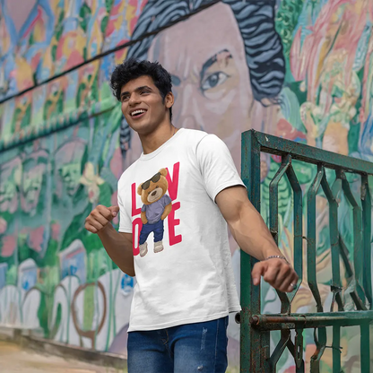 Love Teddy White Supima Cotton Regular Fit T-shirt
