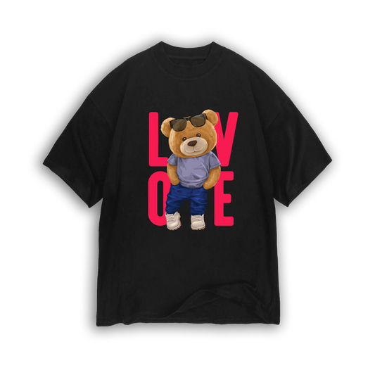 Love Teddy Black Oversized T-shirt