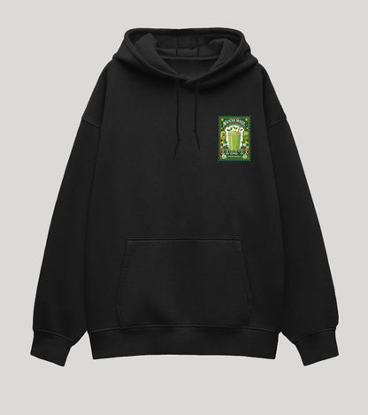 Matcha Magic Black Oversized Hoodie (Heavyweight)