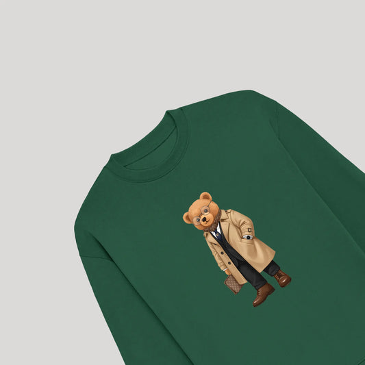 New Money Drip Teddy Bottle Green Oversized Sweatshirt (Heavyweight)