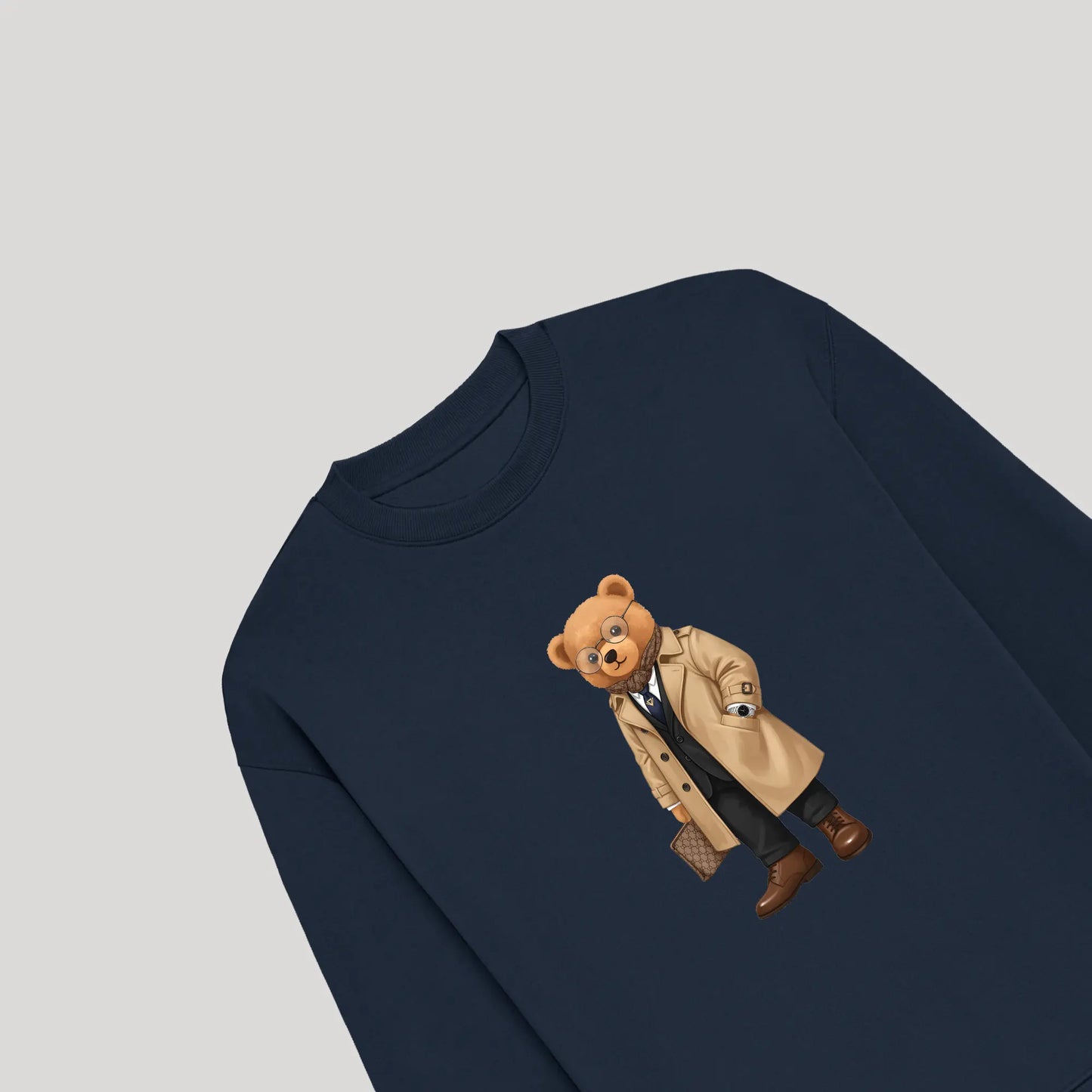New Money Drip Teddy Navy Blue Oversized Sweatshirt (Heavyweight)