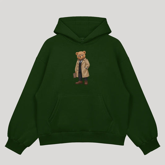 New Money Drip Teddy Bottle Green Oversized Hoodie (Heavyweight)