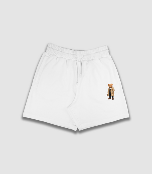 New Money Drip Teddy White Shorts